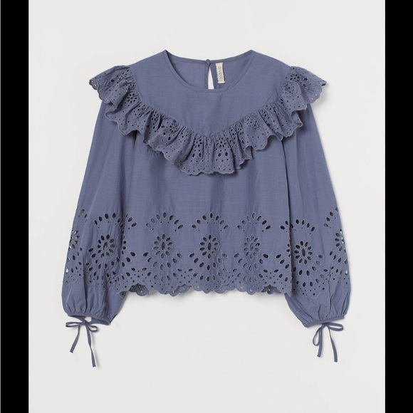 EYELET EMBROIDERED BLOUSE - Picture 5 of 5